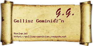 Gellisz Geminián névjegykártya
